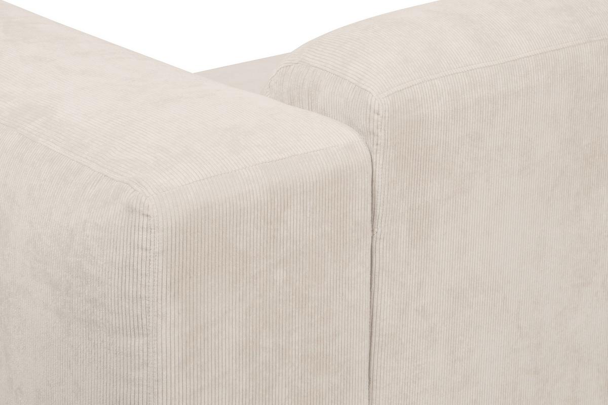 Ecksofa Hannah Creme170x343 Cm - Creme/Schwarz, Design, Textil (170/343cm) - MID.YOU