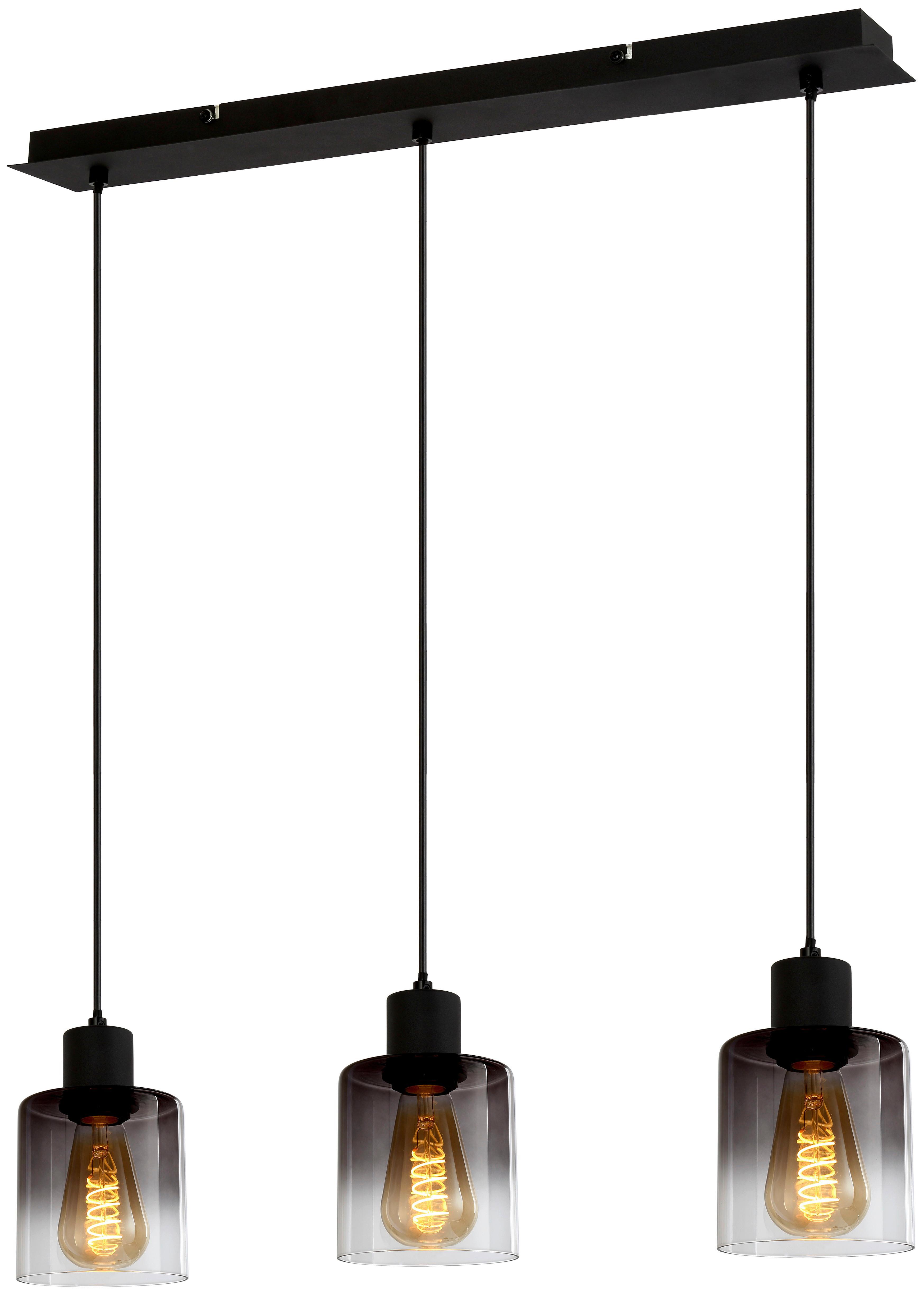 Závesné svietidlo ESTELLE, bez 3xE27 max. 25W - čierna, kov/plast (64/12/120cm) - Mömax