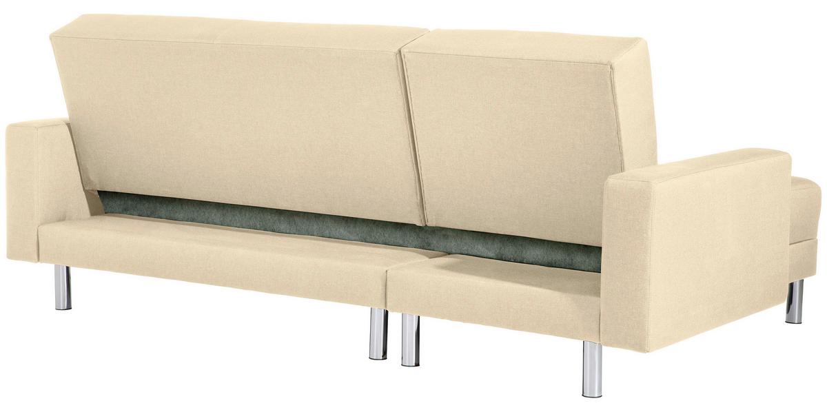 Ecksofa mit Schlaffunktion Just Fashion Beige - Chromfarben/Beige, KONVENTIONELL, Textil (152/230cm) - Max Winzer