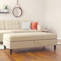 Hocker Hannover Cappuccino, mit Stauraum - Schwarz/Cappuccino, Basics, Textil (130/43/69cm) - Livetastic