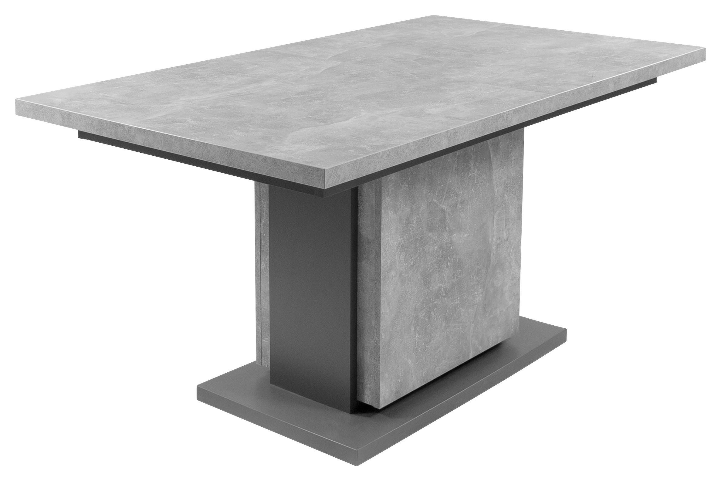 Esstisch Ausziehbar Britta 140-190x80 Cm Grau - Anthrazit/Grau, MODERN, Holzwerkstoff (140/80/75cm) - MID.YOU