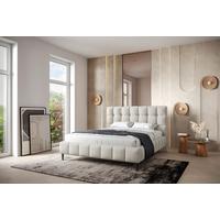 Polsterbett mit Lattenrost 140x200 cm Magic Beige - Beige/Schwarz, MODERN, Holzwerkstoff/Textil (140/200cm) - MID.YOU