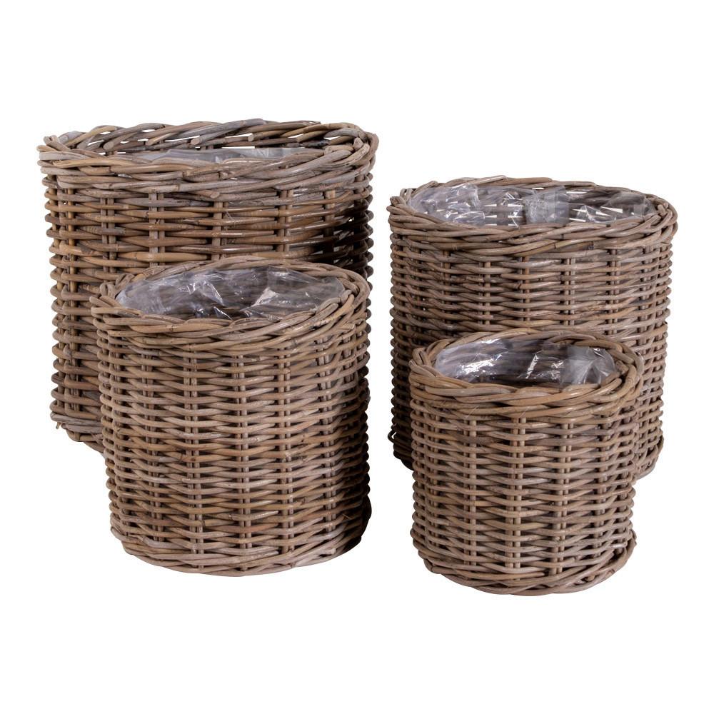 Korbset Bogor Braun B: 40 cm - Klar/Braun, Basics, Holz/Kunststoff (40/35/40cm)