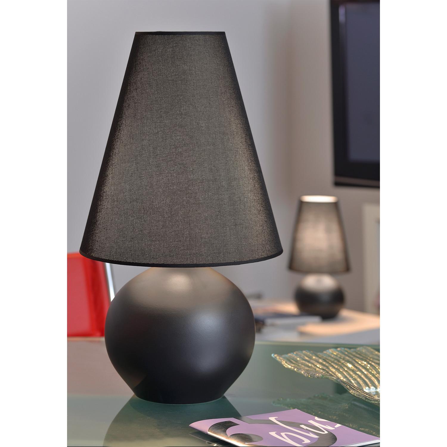 Tischleuchte 223/Pn - Schwarz, KONVENTIONELL, Keramik/Textil (20/40cm)