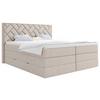 Boxspringbett inkl. Topper Beige 140x200 cm Loreno - Beige/Schwarz, MODERN, Holzwerkstoff/Textil (140/200cm) - MID.YOU