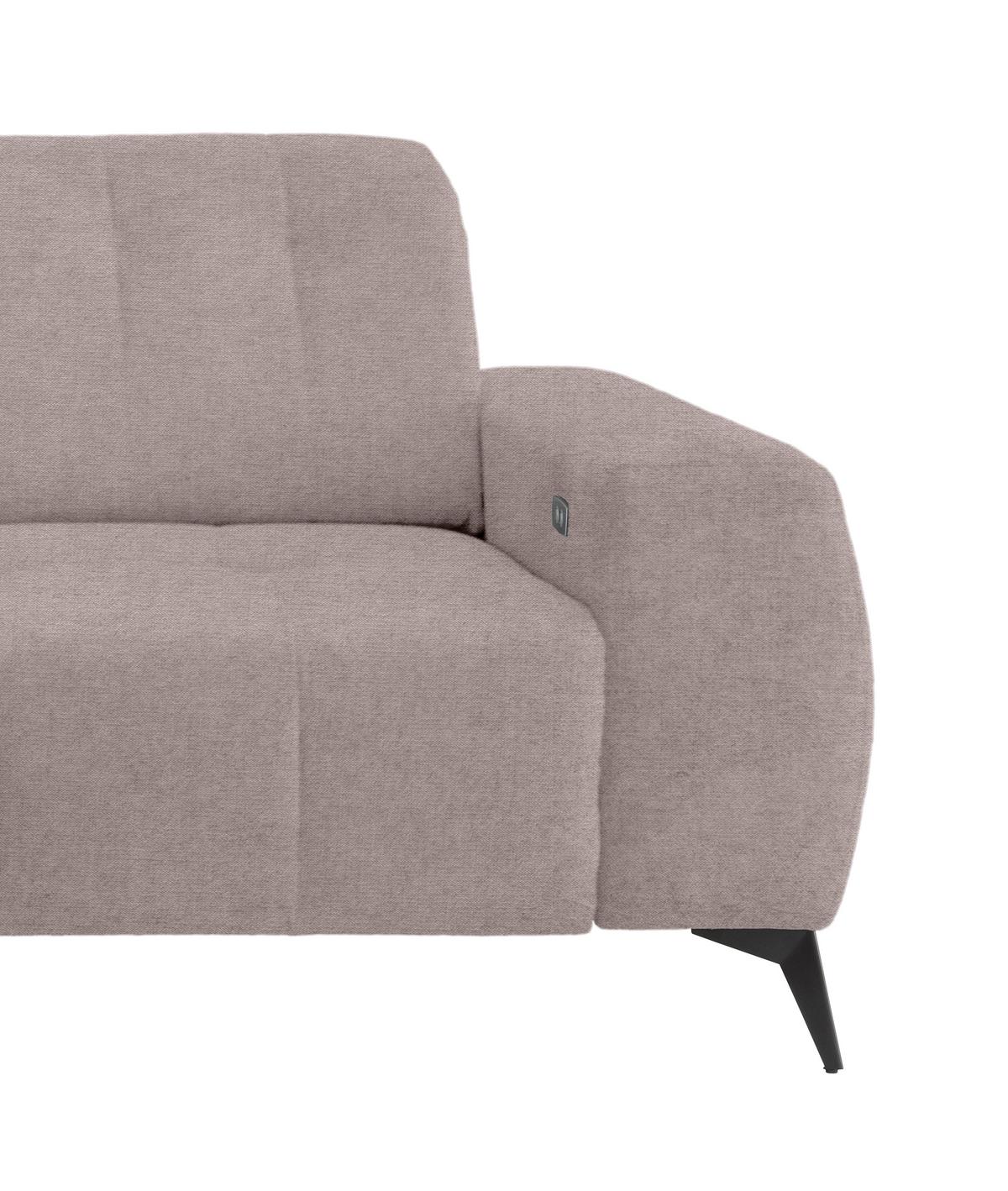 Ecksofa mit USB Anschluss Sano, Taupe , S: 180x258 cm - Taupe/Schwarz, MODERN, Textil (180/258cm) - Livetastic