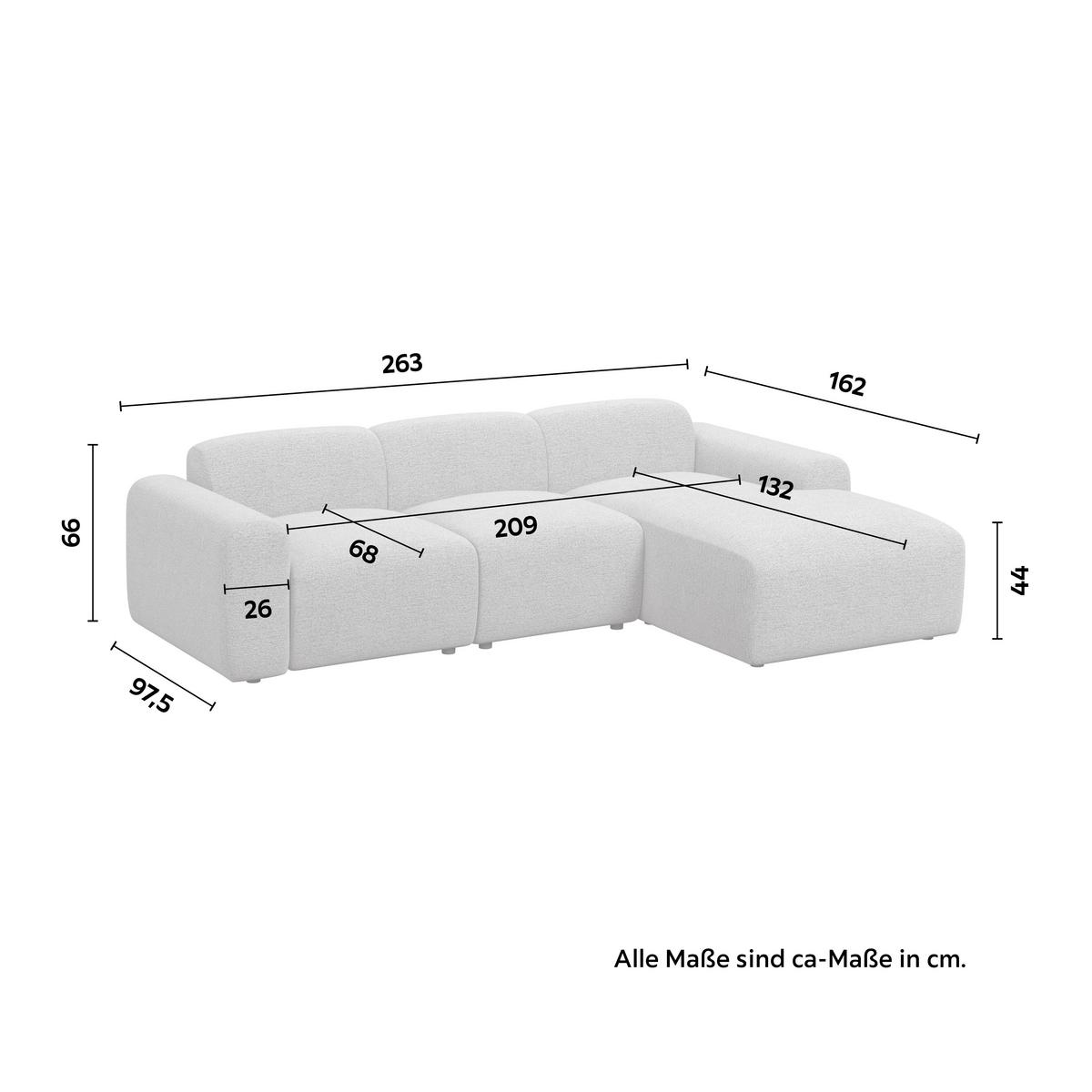 Rohová sedačka MARLO, obojstranná, hnedá ženilka - hnedá/čierna, Modern, drevo/textil (263/162cm) - Bessagi Home