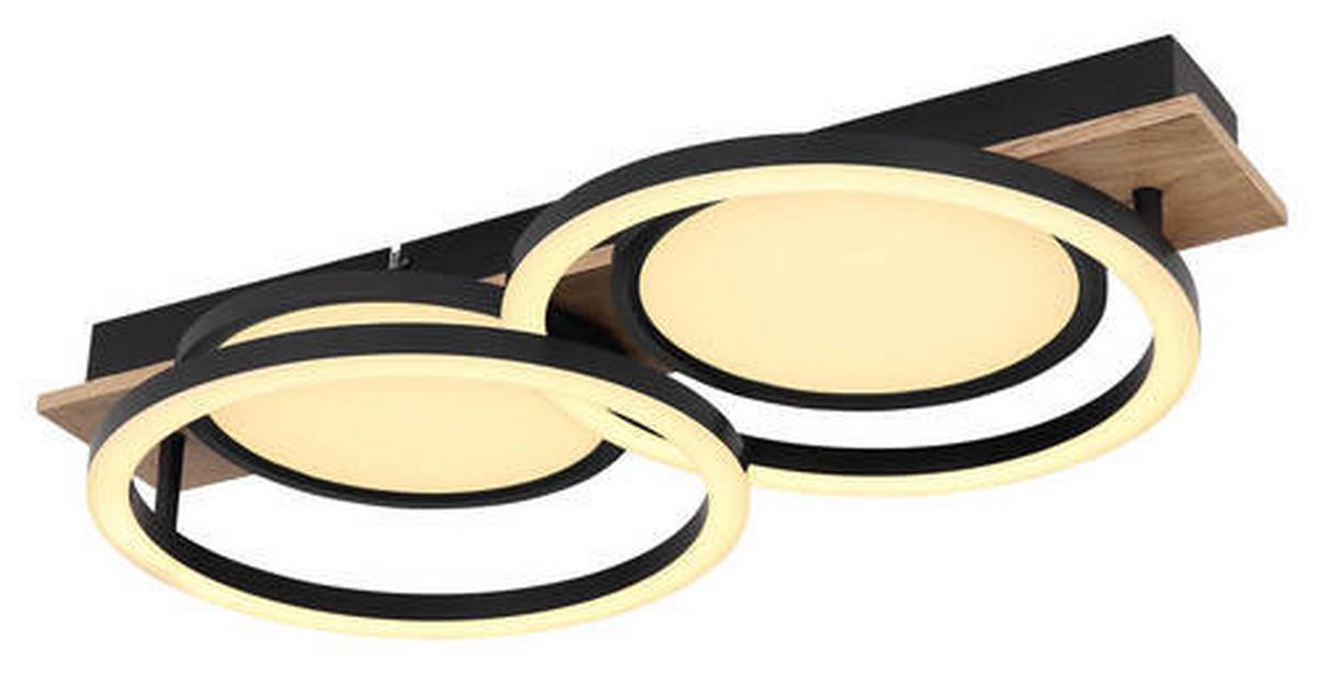 LED-Deckenleuchte 67282-38 - Dunkelbraun/Opal, Design, Holzwerkstoff/Kunststoff (108,5/30/11cm) - Globo