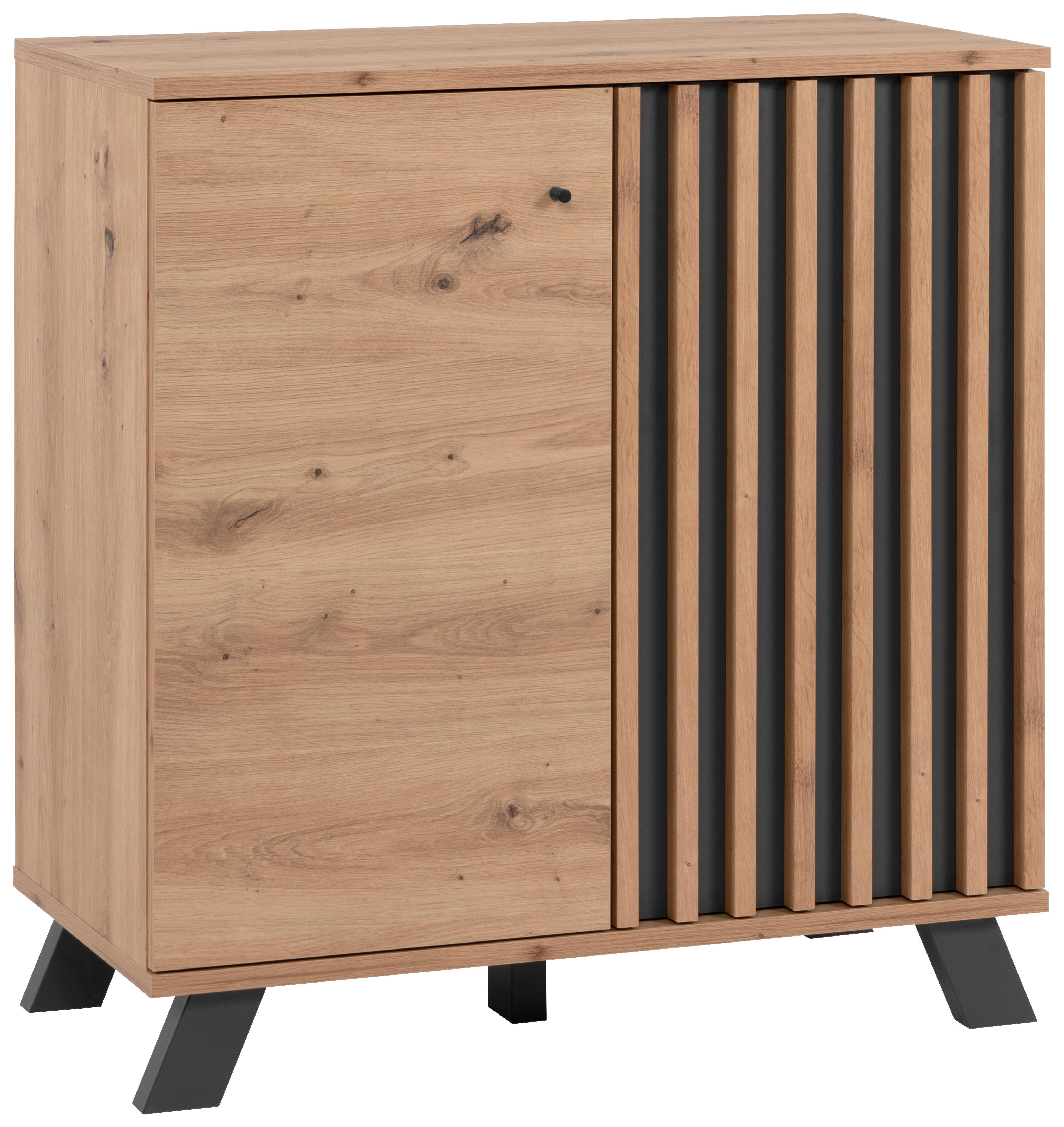 Kommode mit Einlegeböden 80 cm Medan Anthrazit/Eiche Dekor - Anthrazit/Eiche Artisan, LIFESTYLE, Holzwerkstoff (80/85/40cm) - MID.YOU