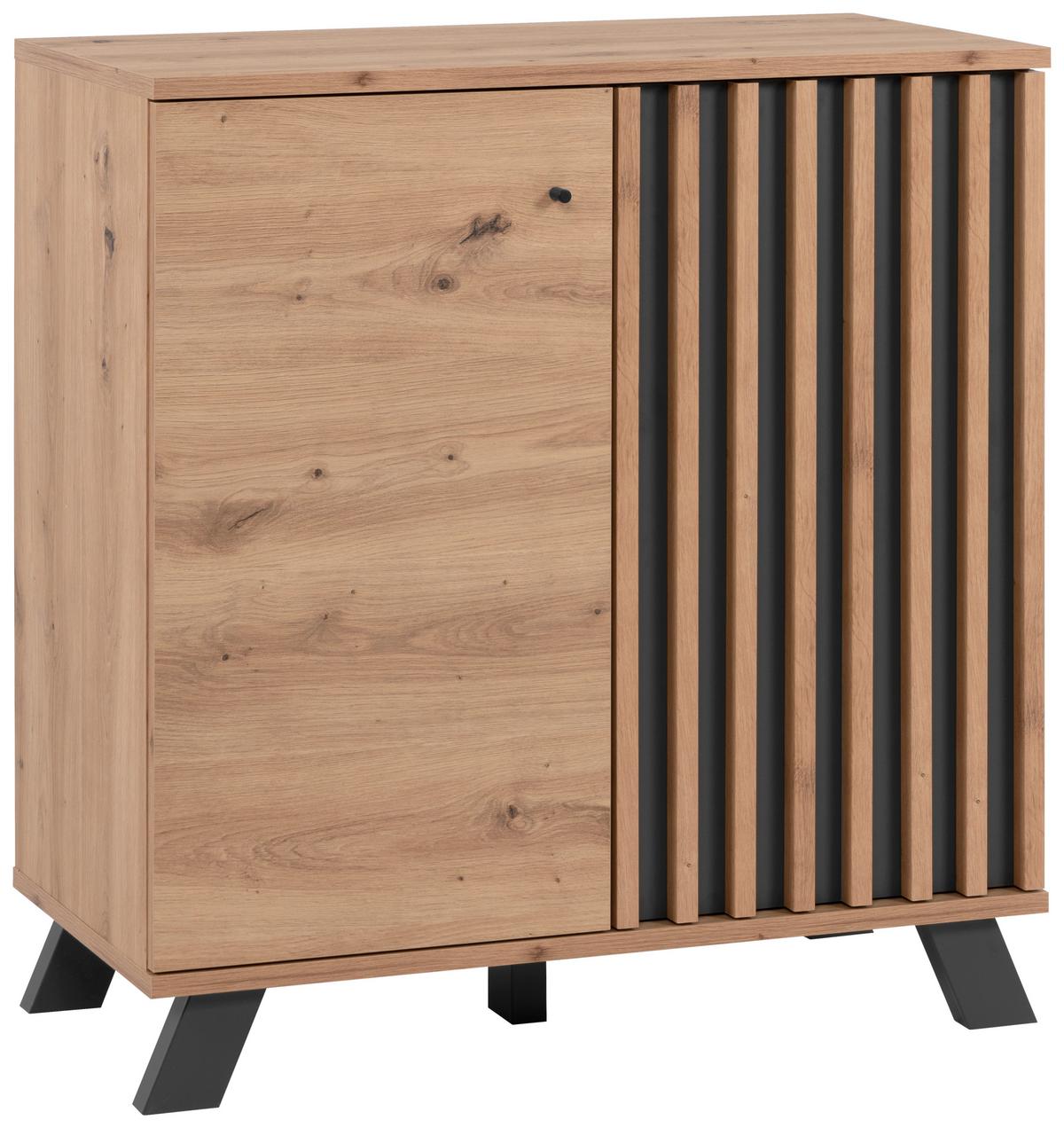 Kommode mit Einlegeböden 80 cm Medan Anthrazit/Eiche Dekor - Anthrazit/Eiche Artisan, LIFESTYLE, Holzwerkstoff (80/85/40cm) - MID.YOU