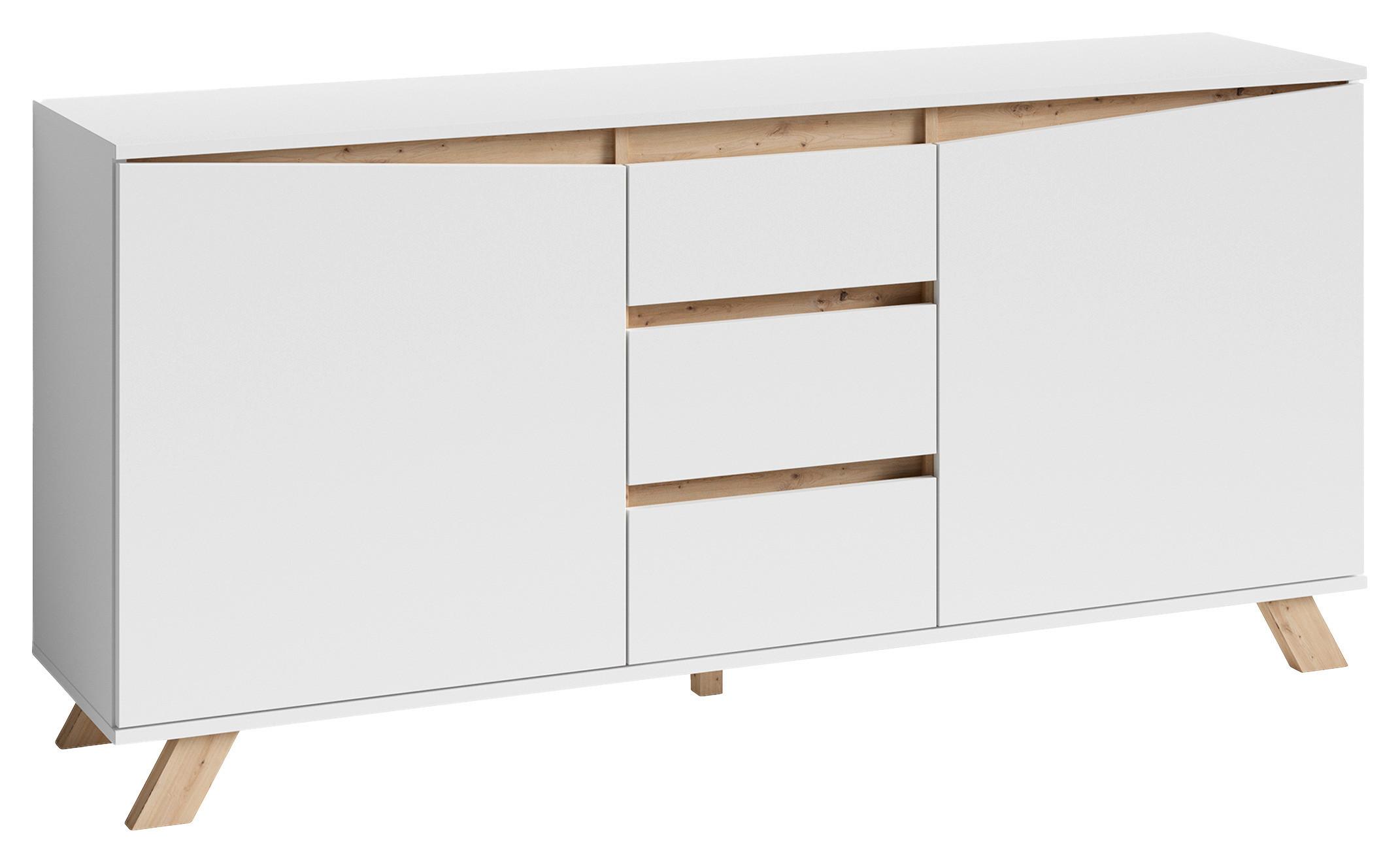 Sideboard B:160 Cm Valentin 02 Weiß/artisan Eiche Dekor - Eiche Artisan/Weiß, MODERN, Holzwerkstoff (160/76/38cm) - MID.YOU