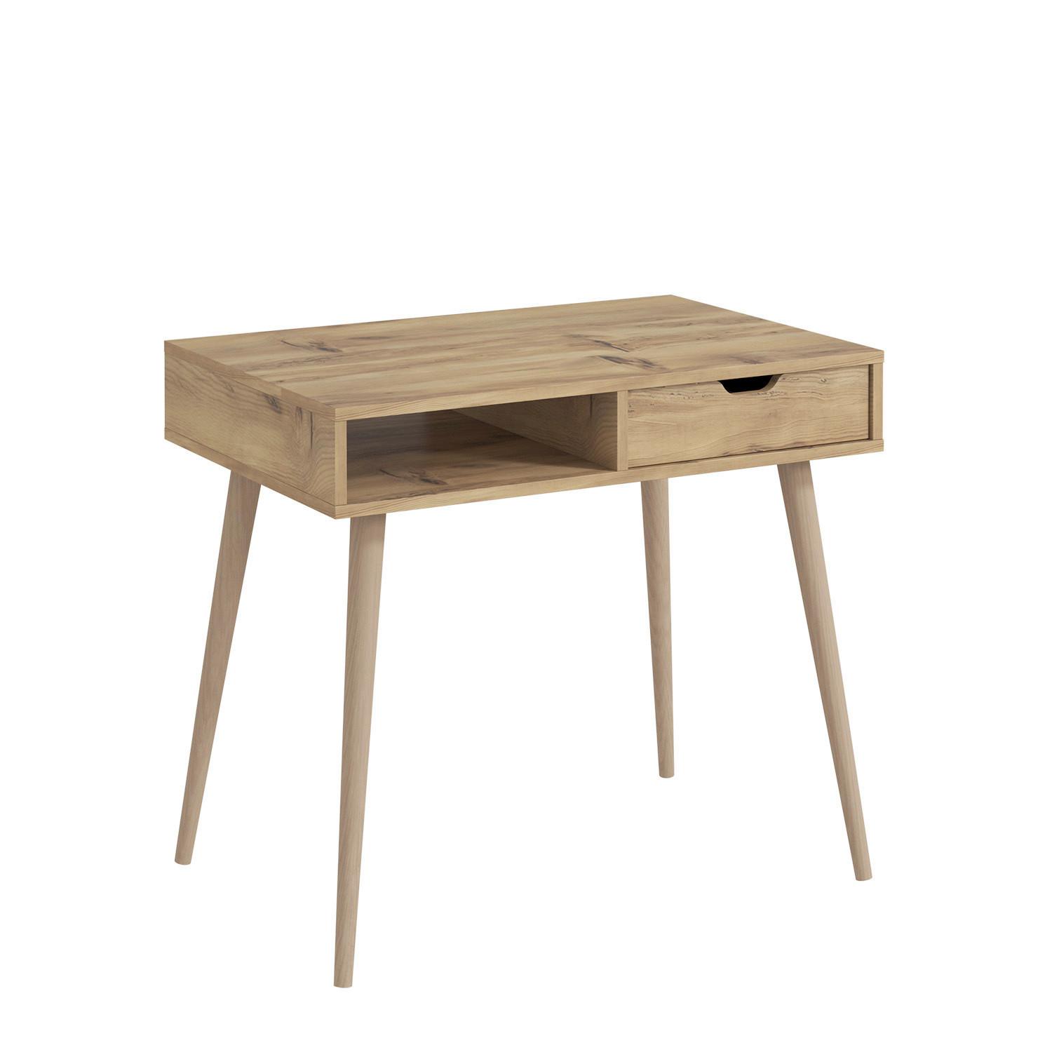 Schreibtisch Offer Nussbaumfarben L: 90cm - Eichefarben/Nussbaumfarben, Design, Holzwerkstoff (90/60/80cm) - Livetastic