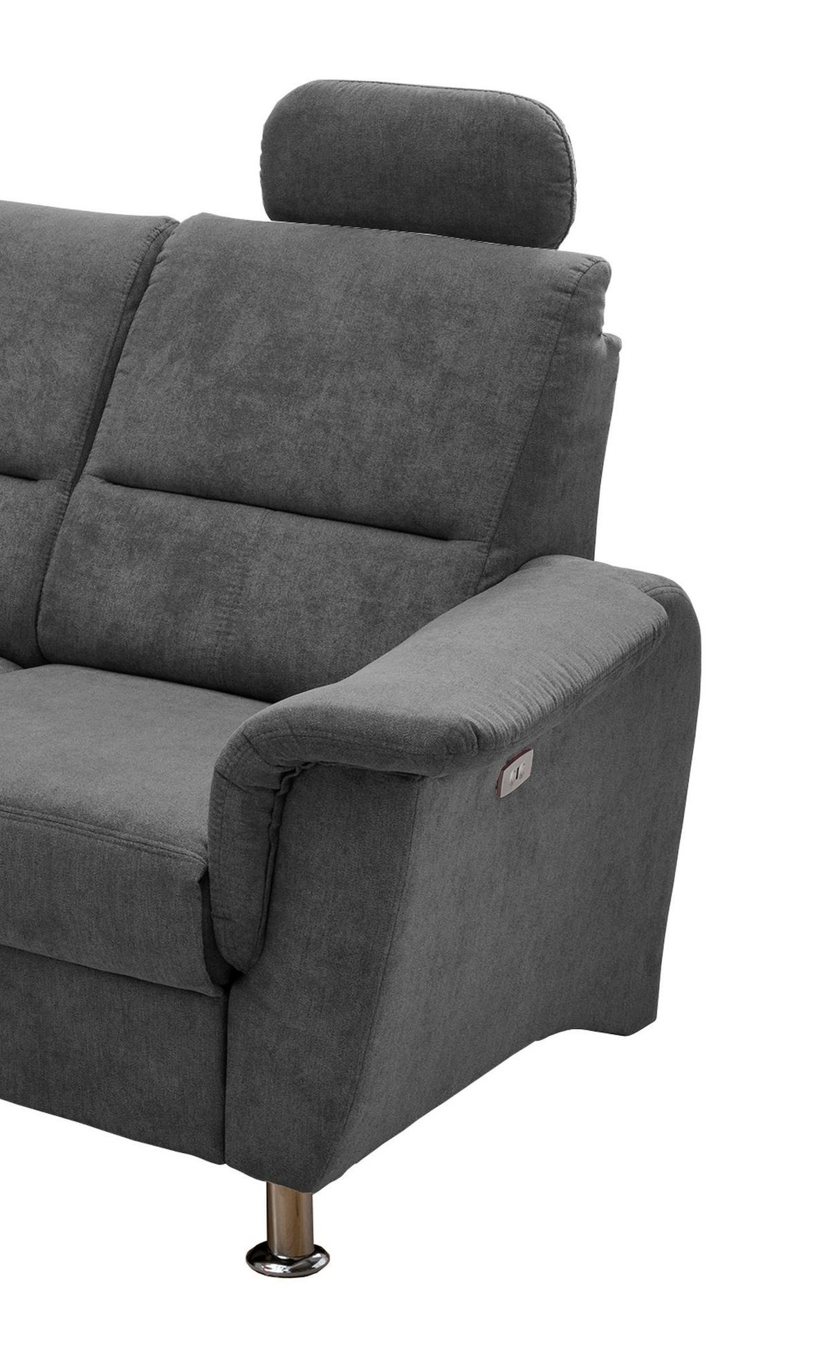 Ecksofa Parole Anthrazit S:184/231 Cm - Chromfarben/Anthrazit, KONVENTIONELL, Textil (231/45/55cm) - Livetastic