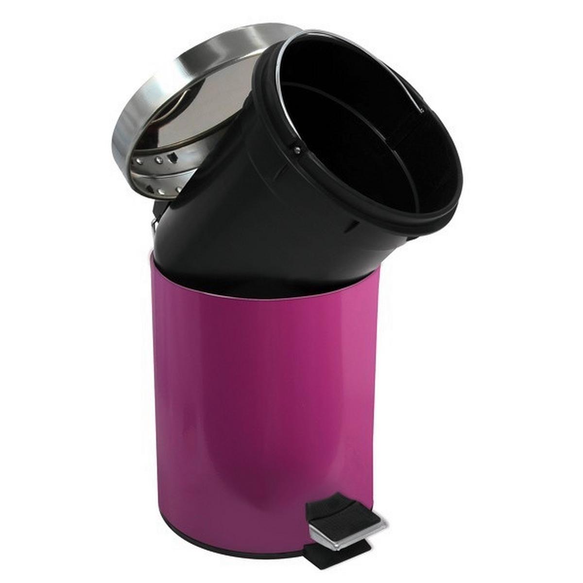Kosmetikeimer Unis 3l Violett Metall Dxh 17x25 - Violett/Schwarz, Basics, Kunststoff/Metall (17/25cm)