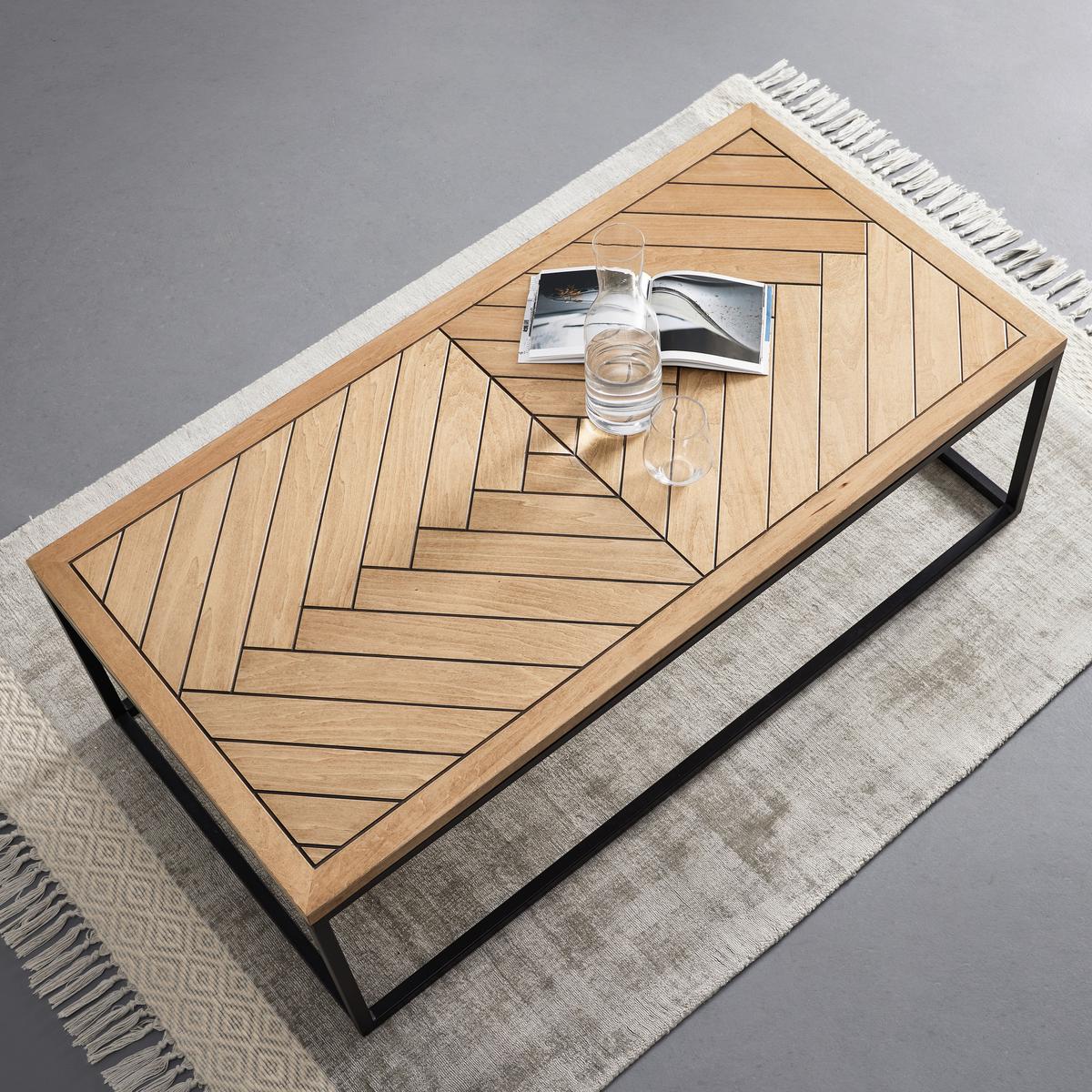 Konferenčný stolík CATALINA - čierna/farba duba, Modern, kov/drevo (120/60/40cm) - Livetastic
