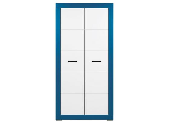 Skříň Derby - bílá/tyrkysová, Moderní, dřevěný materiál (96/196/56cm) Skříň Derby - bílá/tyrkysová, Moderní, dřevěný materiál (96/196/56cm)
