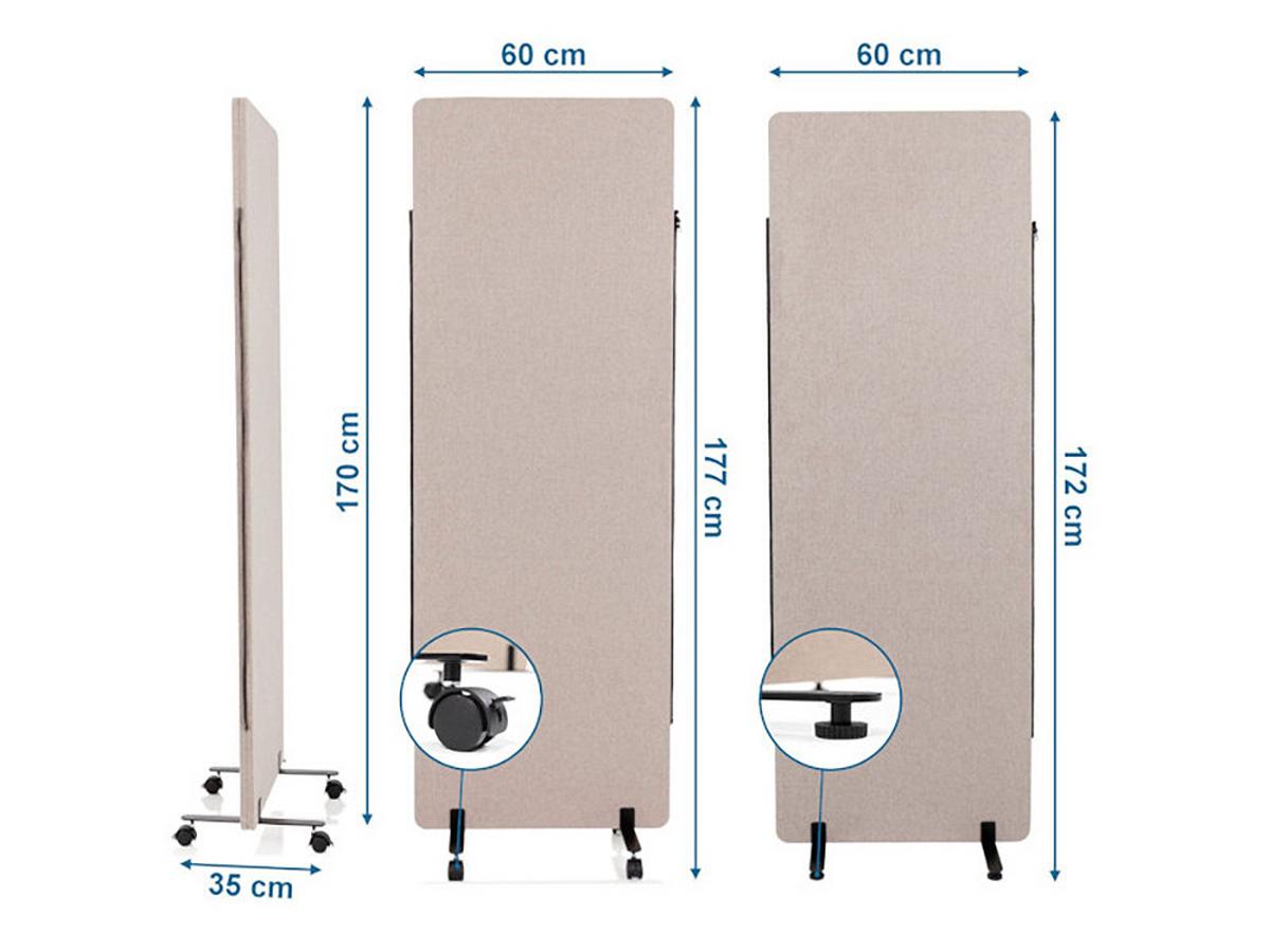 Trennwand Flexmiut - Taupe, Basics, Kunststoff/Textil (60/177/3cm) - MID.YOU