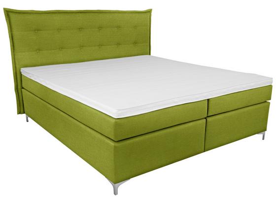 Boxspringbett mit Topper 180x200cm Fabio, Grün - Grün, MODERN, Textil (180/200cm) Boxspringbett mit Topper 180x200cm Fabio, Grün - Grün, MODERN, Textil (180/200cm)