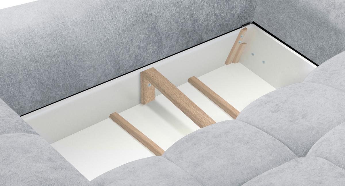 Schlafsofa Alessano Grau, B: 254cm - Schwarz/Olivgrün, MODERN, Holzwerkstoff/Kunststoff (254/69-93/116cm) - MID.YOU