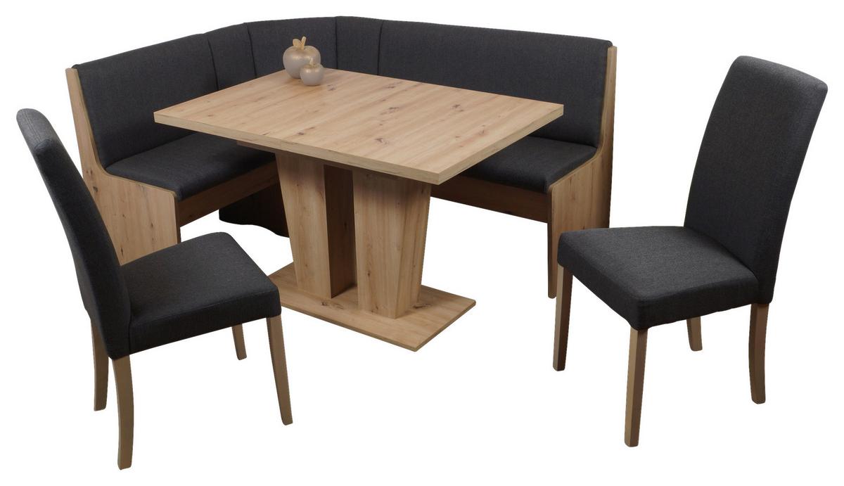 Eckbankgruppe Duisburg Veduso Artimes - Dunkelgrau/Eiche Artisan, KONVENTIONELL, Holz/Holzwerkstoff (125/165cm)