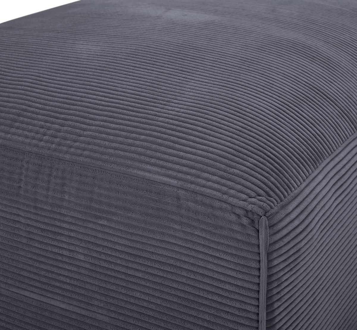 Ecksofa mit Zierkissen Pearl Graphitfarben 196x303 cm - Schwarz/Graphitfarben, Design, Textil (196/303cm) - Livetastic