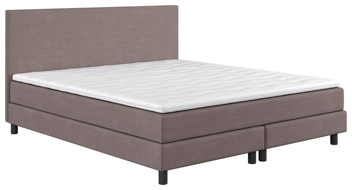 Boxbett mit Topper Andorra 140x200 cm Taupe - Taupe/Schwarz, MODERN, Holz/Holzwerkstoff (140/200cm) - MID.YOU