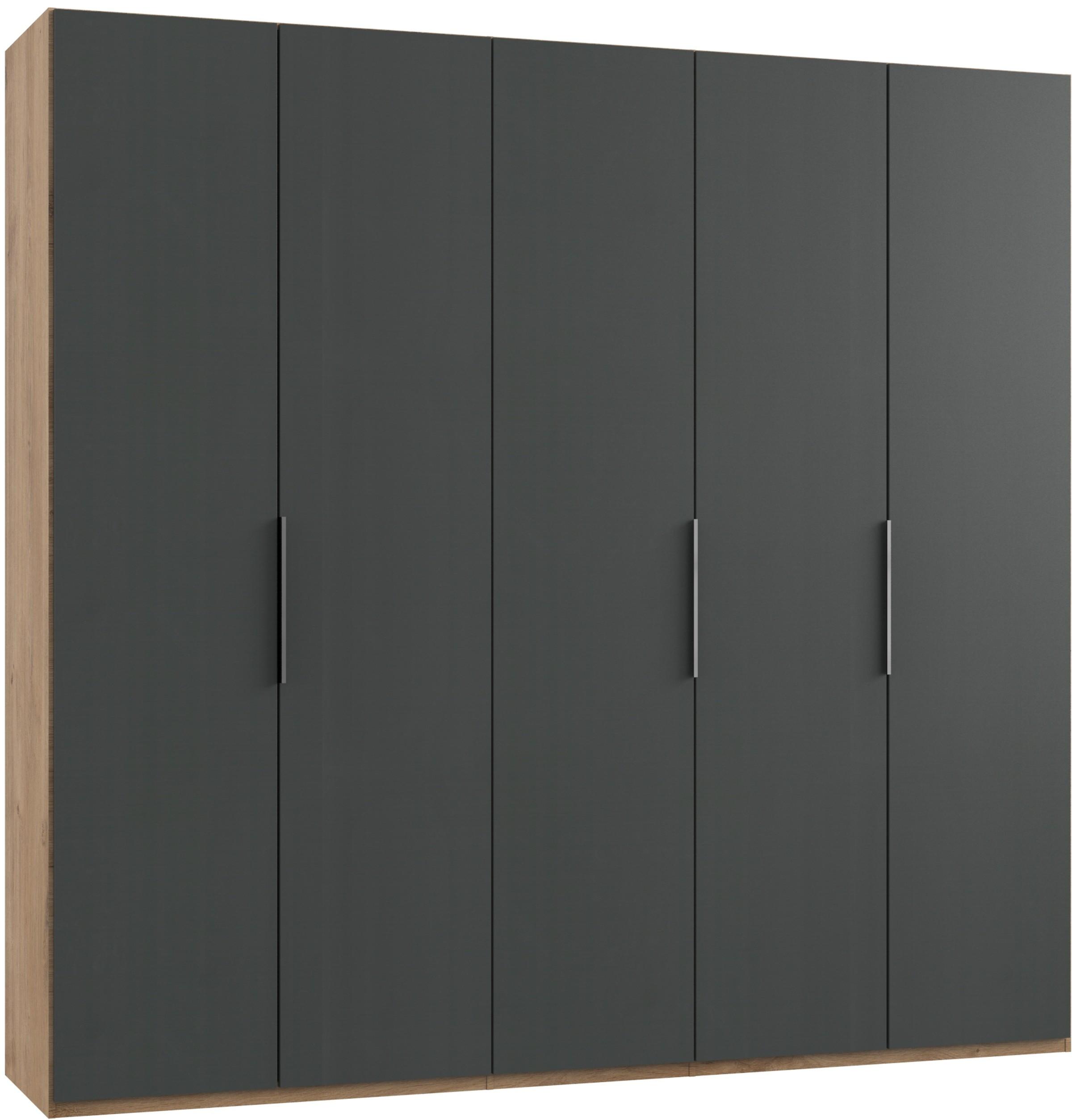 Drehtürenschrank B: 250 cm Level, Graphitfarben/Eiche Dekor - Eichefarben/Graphitfarben, MODERN, Holzwerkstoff (250/236/58cm) - MID.YOU