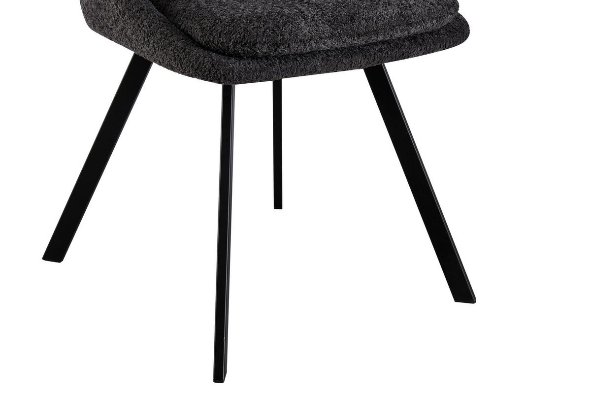 Esszimmerstuhl Cindy Dunkelgrau Echtholz Beine - Dunkelgrau/Schwarz, MODERN, Holz/Textil (46/85,5/58cm) - MID.YOU