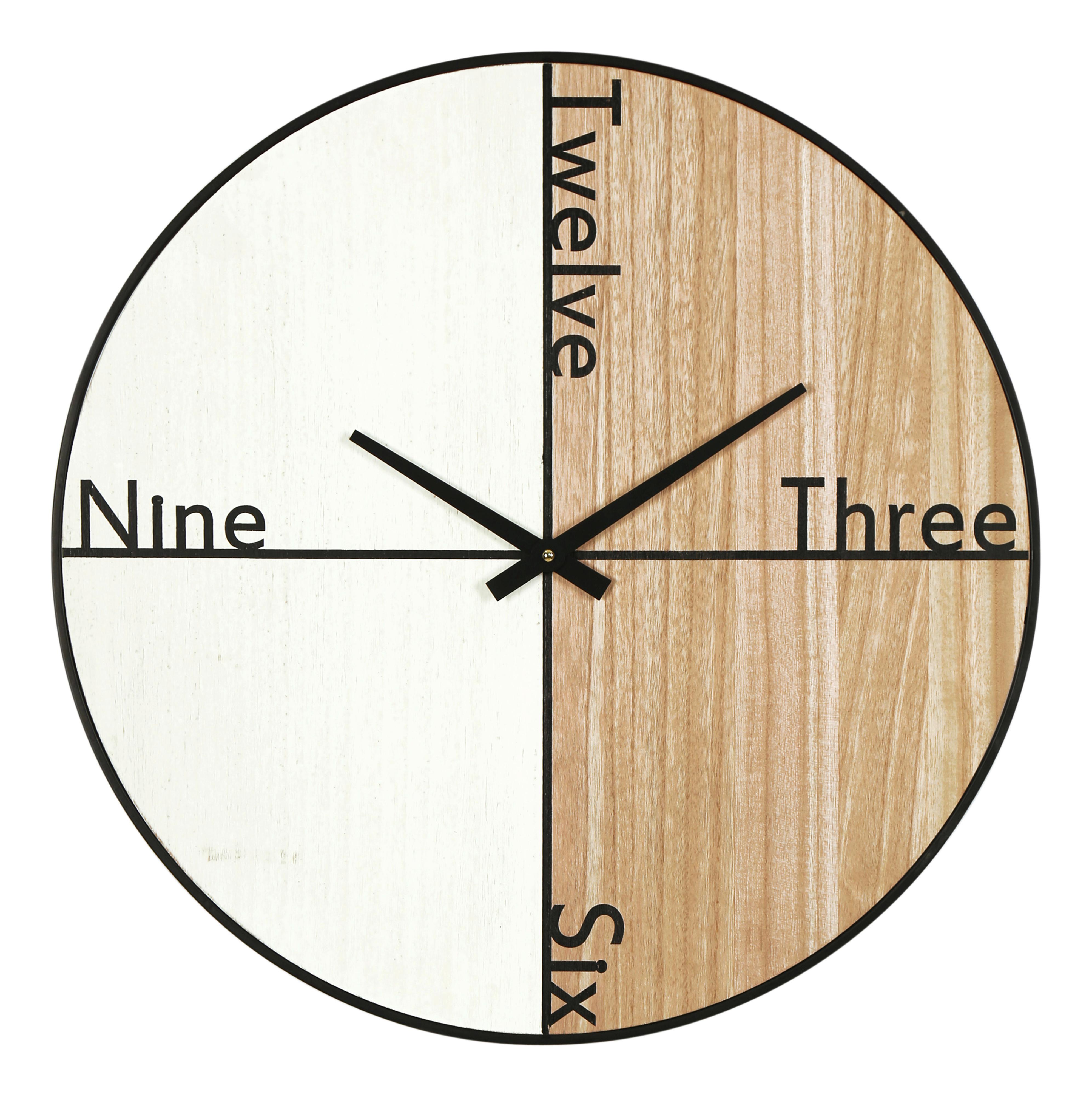 Falióra Clemens Átmérő Kb. 59cm - barna/fekete, Konventionell, műanyag/faalapú anyag (59/3cm) - James Wood