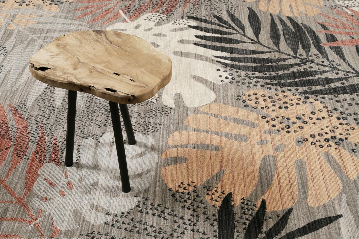 Webteppich Florence Grau/Rot/Beige 200x290 cm - Beige/Rot, KONVENTIONELL, Textil (200/290cm) - Esprit