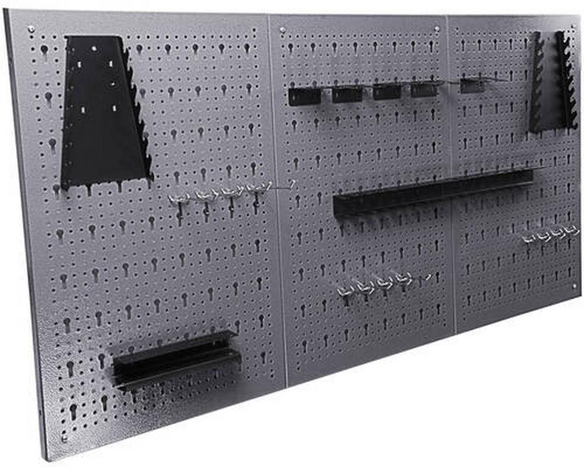 Werkbank-set Klaus Echtholz/stahl B: 240 Cm - Anthrazit/Grau, Basics, Holz/Metall (240/205/60cm)