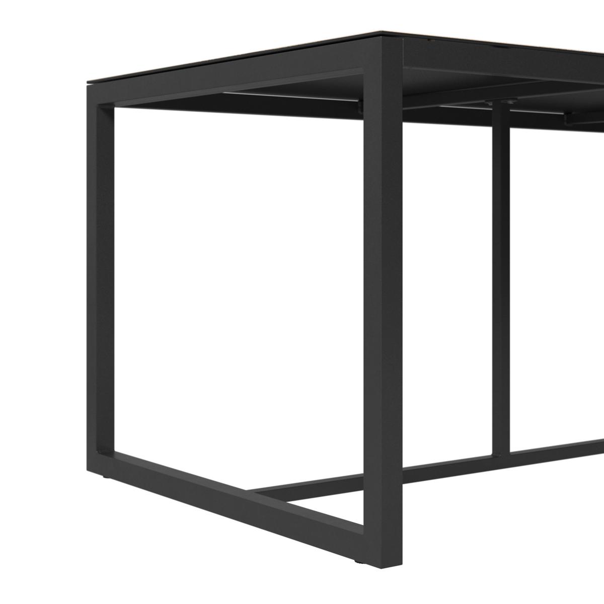 Gartentisch Sorrent - Anthrazit/Naturfarben, MODERN, Glas/Metall (200/76/90cm) - Beldano
