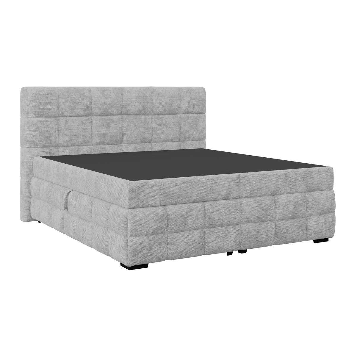 Čalouněná postel VEGA 180x200 cm, světle šedá - černá/světle šedá, Trend, dřevo/textil (180/200cm)