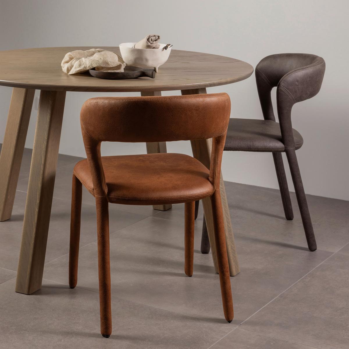 Stuhl-Set Noble Cognac B: 51cm - Cognac, MODERN, Kunststoff/Textil (51/76/56cm) - Livetastic