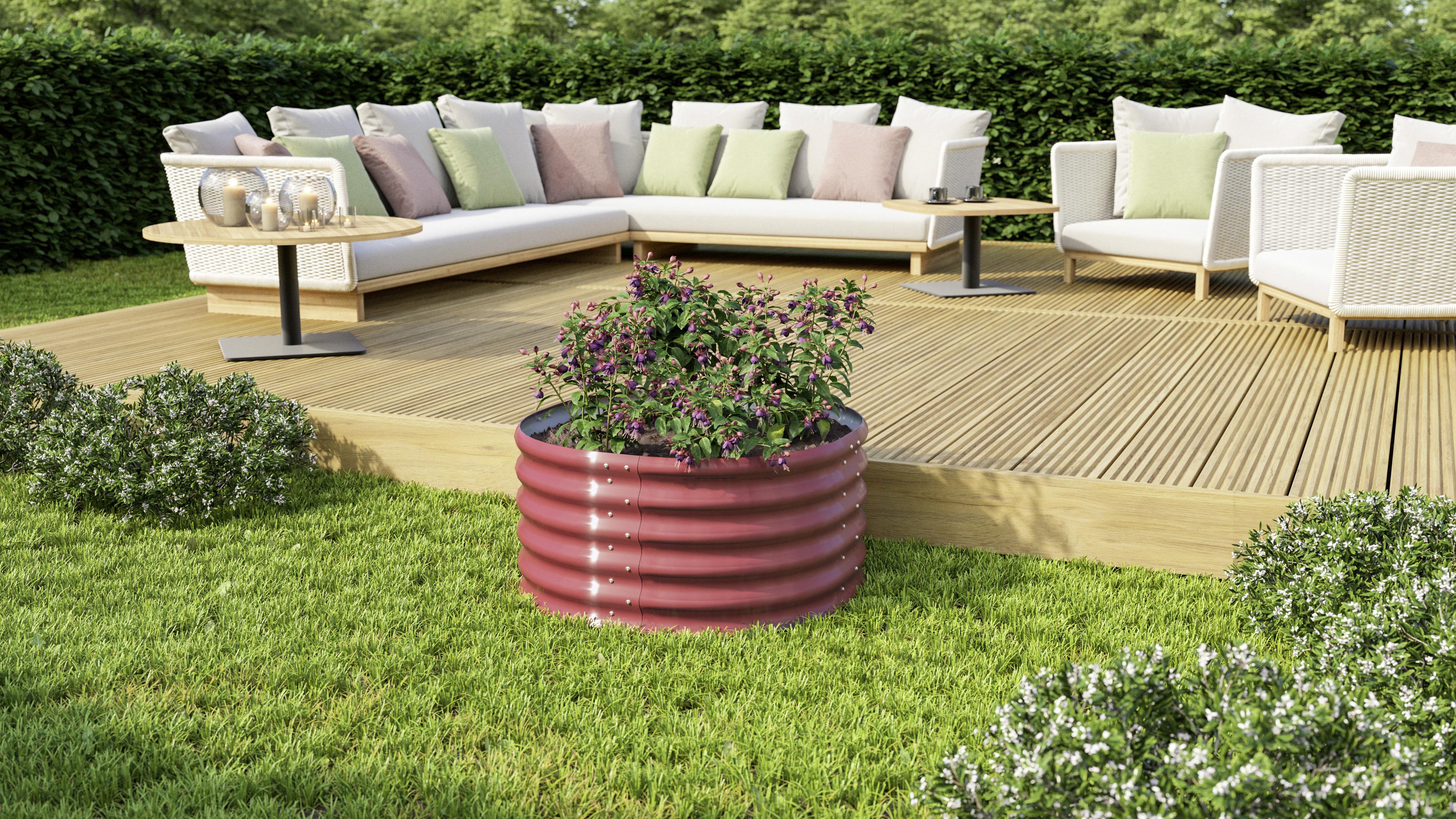 Metall • Rot • Wandstärke ca. 0,65 cm • B/H/T: ca. 82,1/40,1/82,1cm • einfacher Zusammenbau