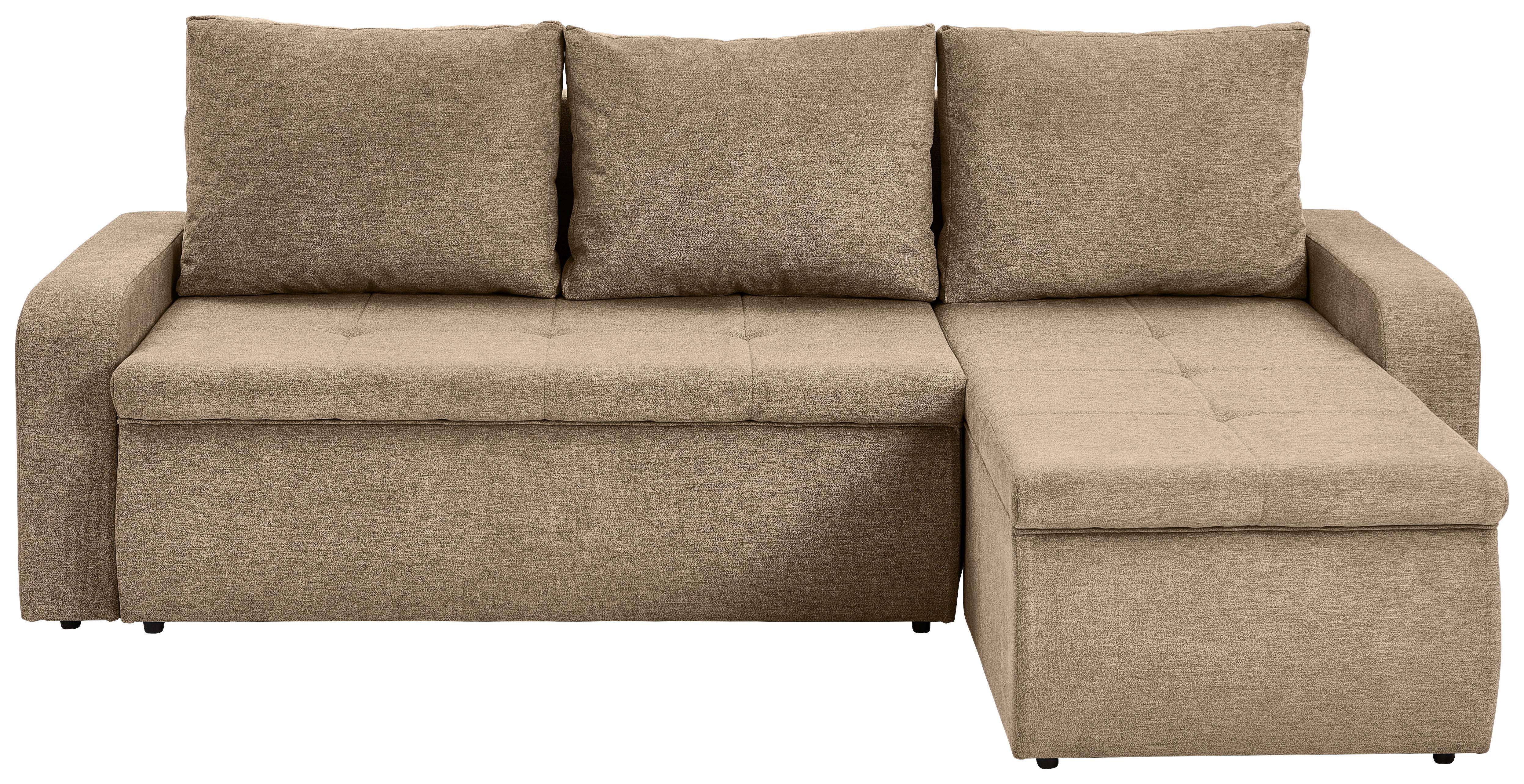 ECKSOFA Larisa Braun S: 235x158 cm - Schwarz/Braun, KONVENTIONELL, Textil (235/158cm) - P & B