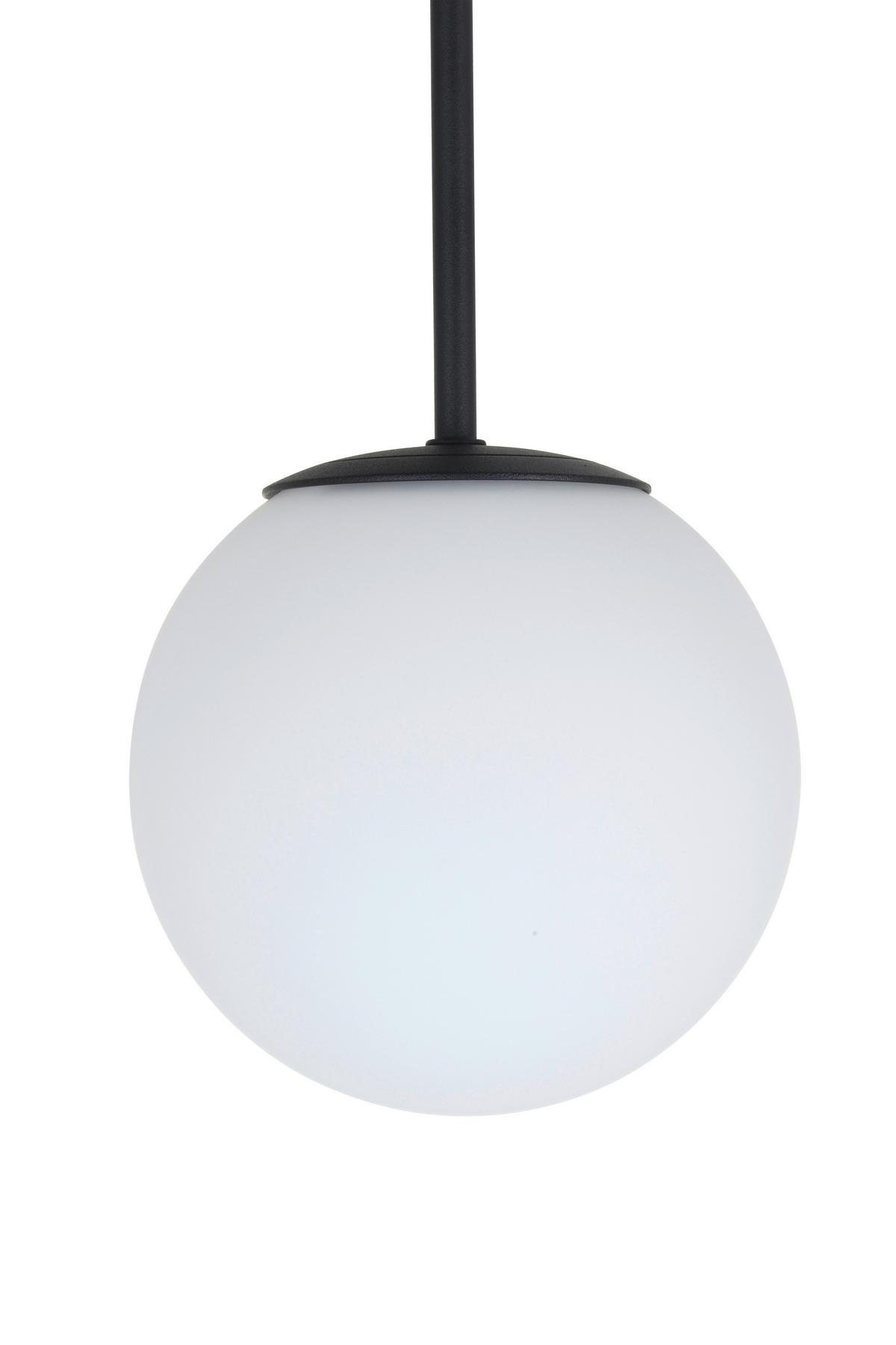 Deckenleuchte Whit - Schwarz/Weiß, MODERN, Glas/Metall (34,5/41,5cm)