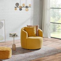 Relaxační křeslo PINA, s polštářem - černá/hořčicově žlutá, Moderní, textil/plast (81/74/81cm)