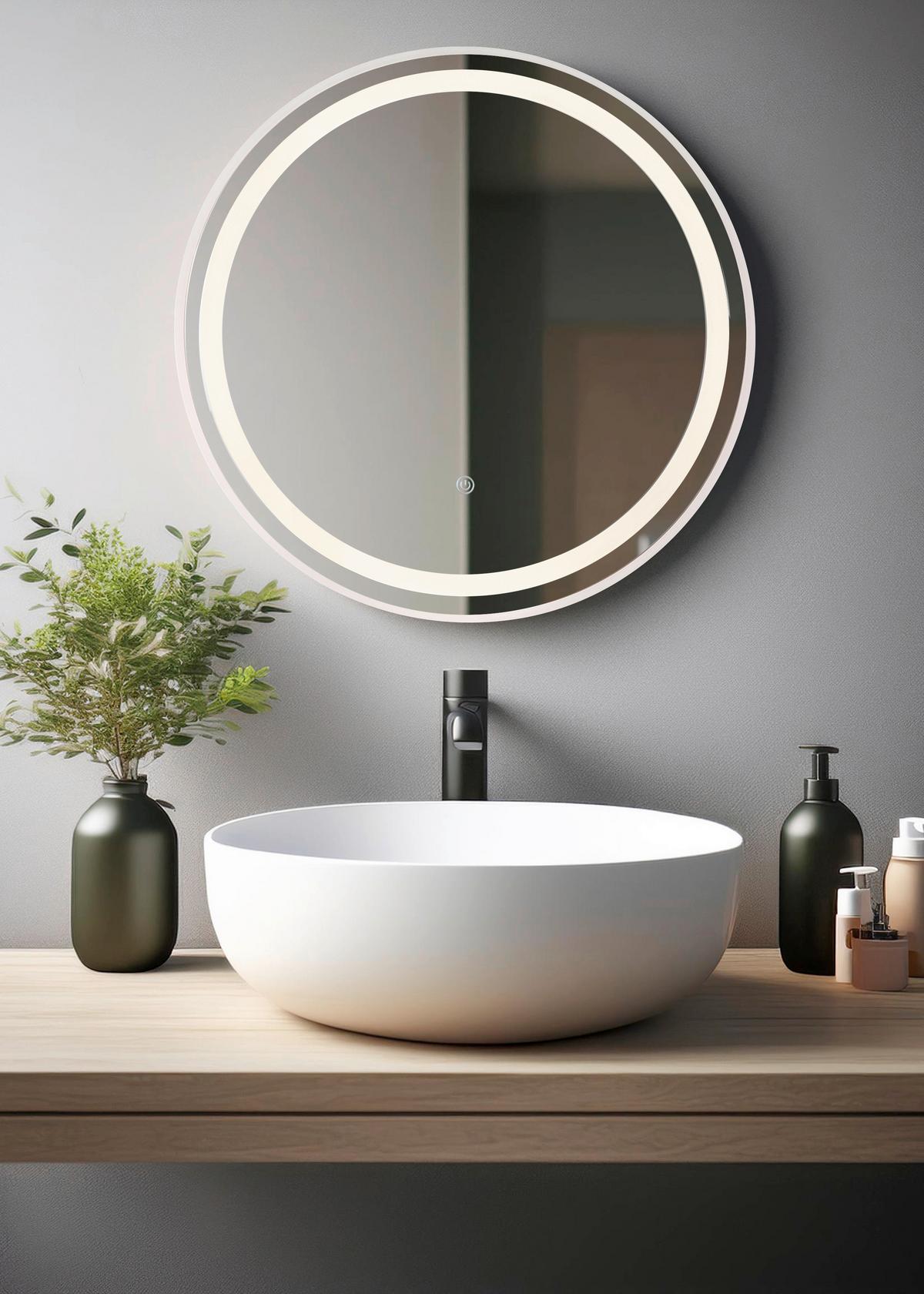 KÚPEĽŇOVÉ ZRKADLO RIVAS - Basics, kov/plast (50/0,4/2,8cm) - Globo