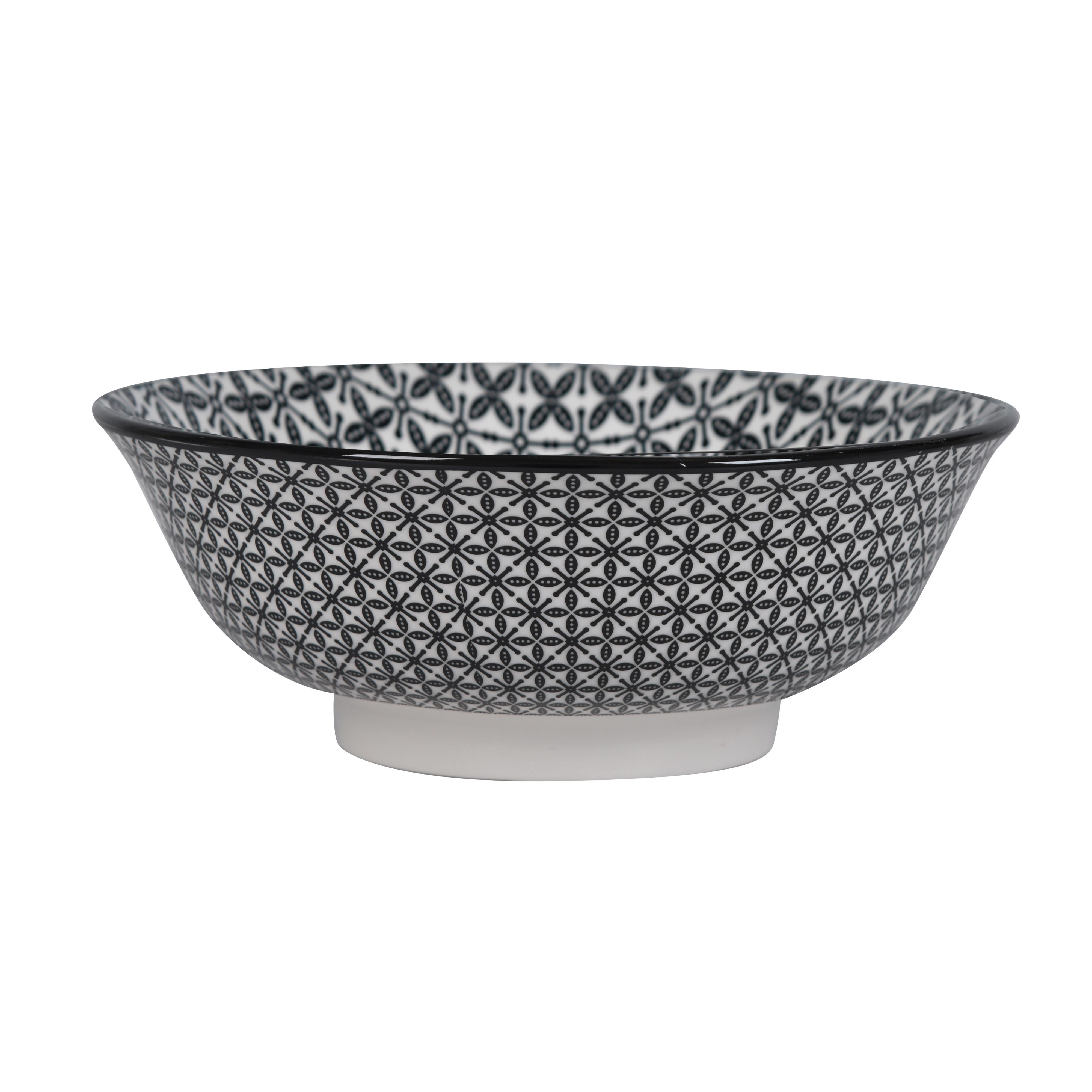 Hlboký tanier SHIVA - čierna/biela, Lifestyle, keramika (21/7,8cm) - Mömax