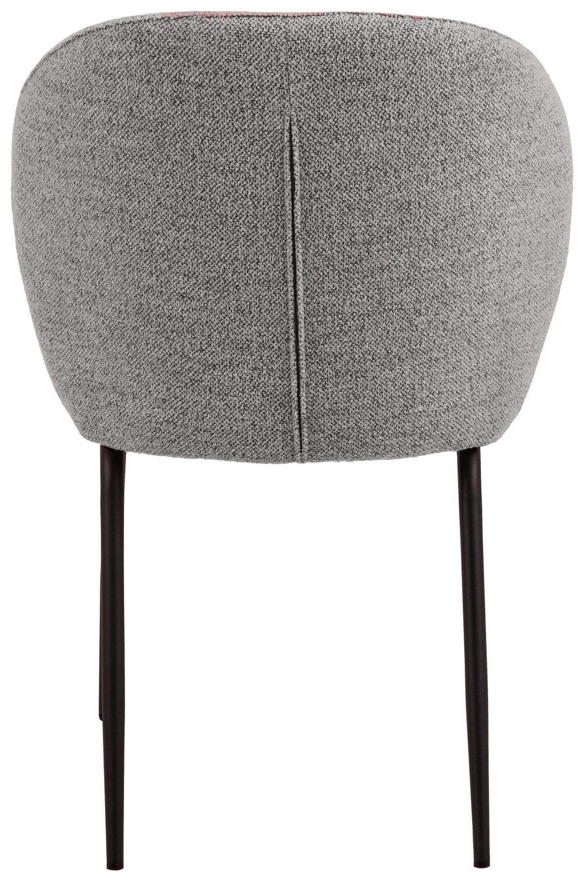 Esszimmerstuhl Patricia Grau - Schwarz/Grau, MODERN, Textil/Metall (52/82/57,5cm) - MID.YOU