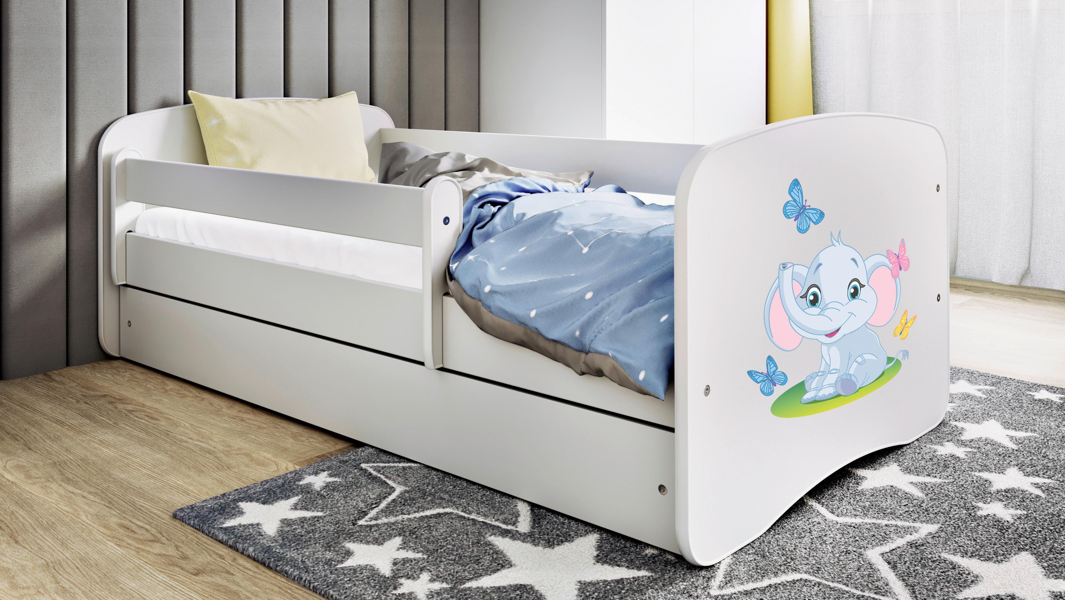 Kinder-/Juniorbett Babydreams Inkl. Matratze 80x160 - Birkefarben/Weiß, MODERN, Holz/Holzwerkstoff (80/160cm) - MID.YOU