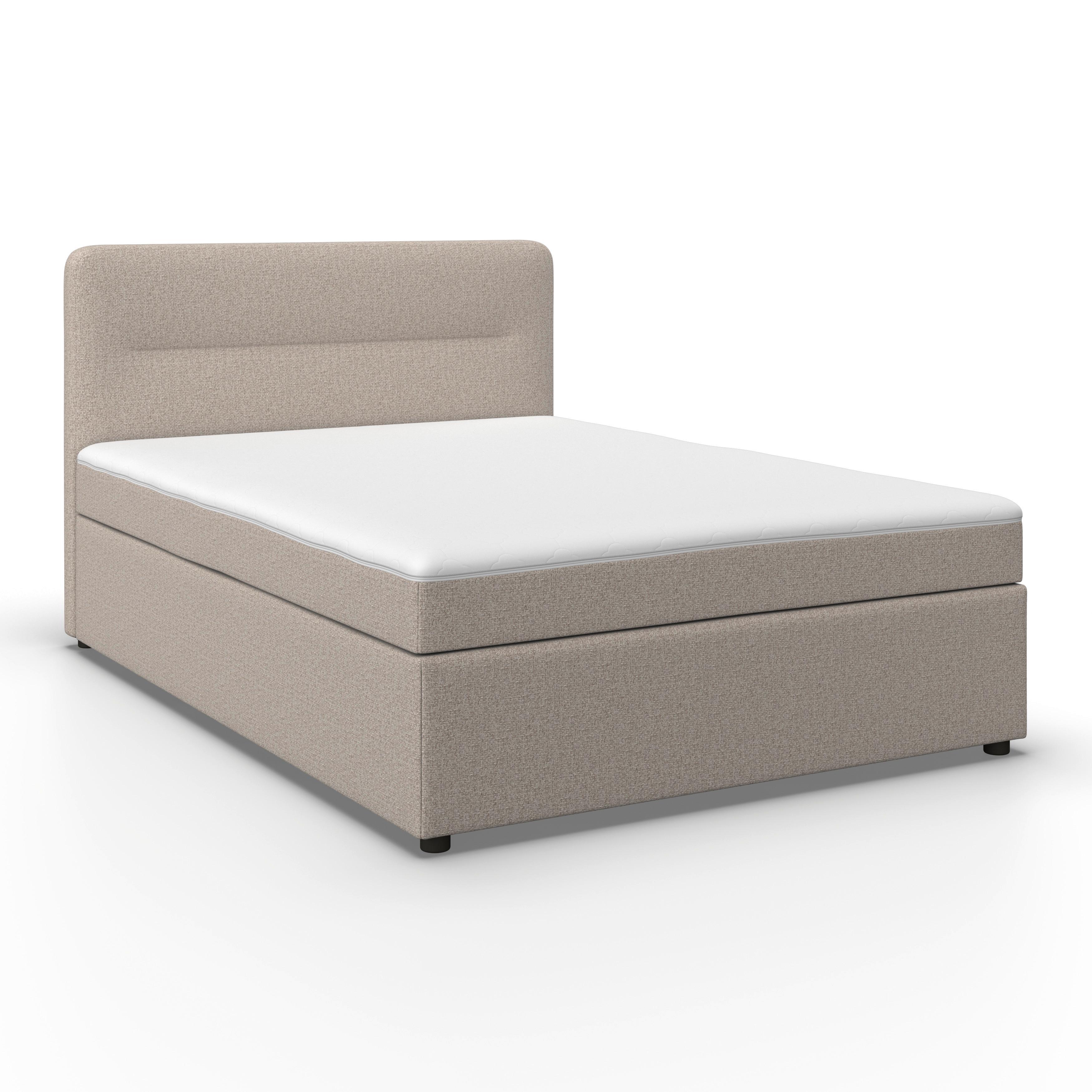 Boxspringová postel MARCO 160x200, šedohnědá - černá/šedohnědá, Moderní, dřevo/textil (160/200cm) - Bessagi Home