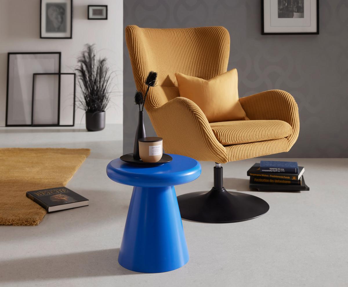 ODKLÁDACÍ STOLEK MARINO -STUDIO- - modrá, Lifestyle, kompozitní dřevo (40/40cm) - Premium Living