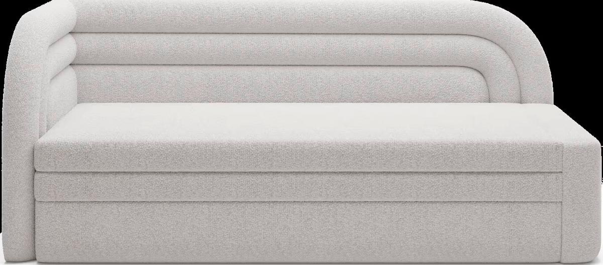 Récamiere Fabillo Links Weiß, B: 86 cm - Schwarz/Weiß, Design, Textil (86/80/223cm) - MID.YOU