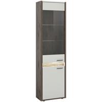 Vitrine Falcona Nox Oak Hellgrau B: 198 cm - Design, Glas/Holzwerkstoff (198/51/37cm) - MID.YOU