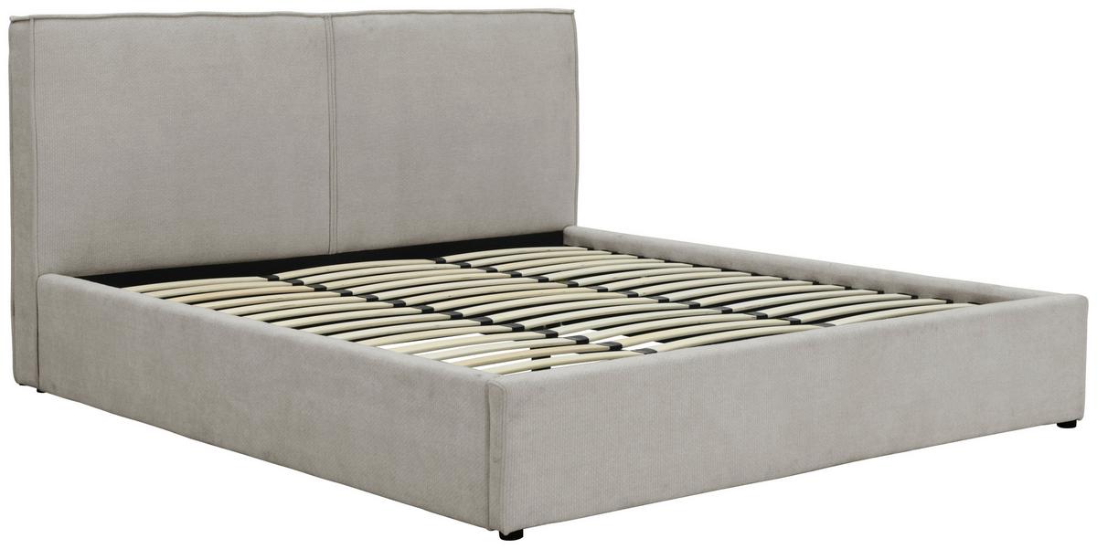 Polsterbett Lino Grau B: 195 Cm - Eichefarben/Schwarz, Design, Holz/Textil (195/105/222cm) - Livetastic