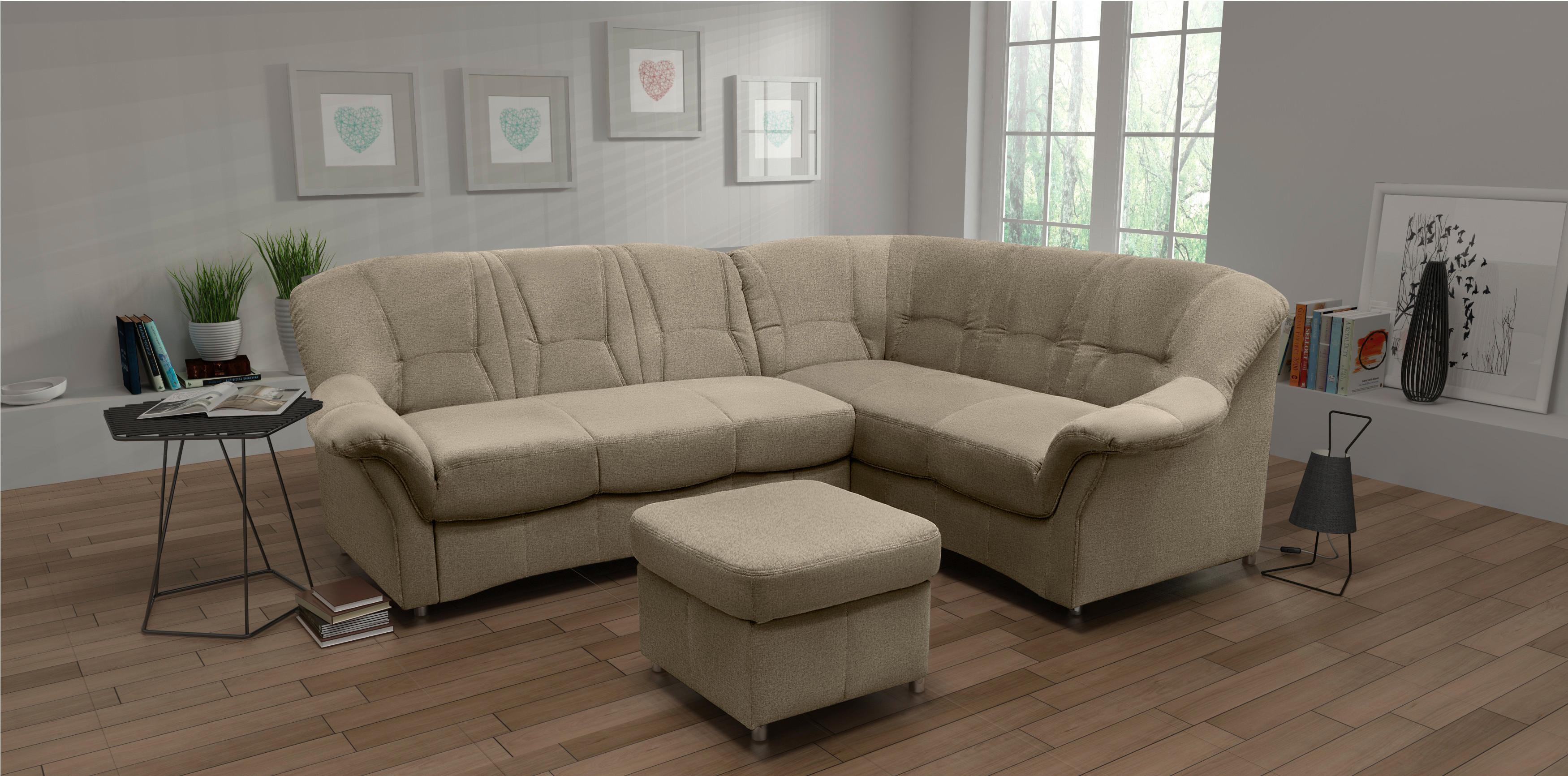 Polsterhocker Papenberg Schlammf. Webstoff H: 40 Cm - Schlammfarben/Schwarz, KONVENTIONELL, Textil (60/40/60cm) - MID.YOU