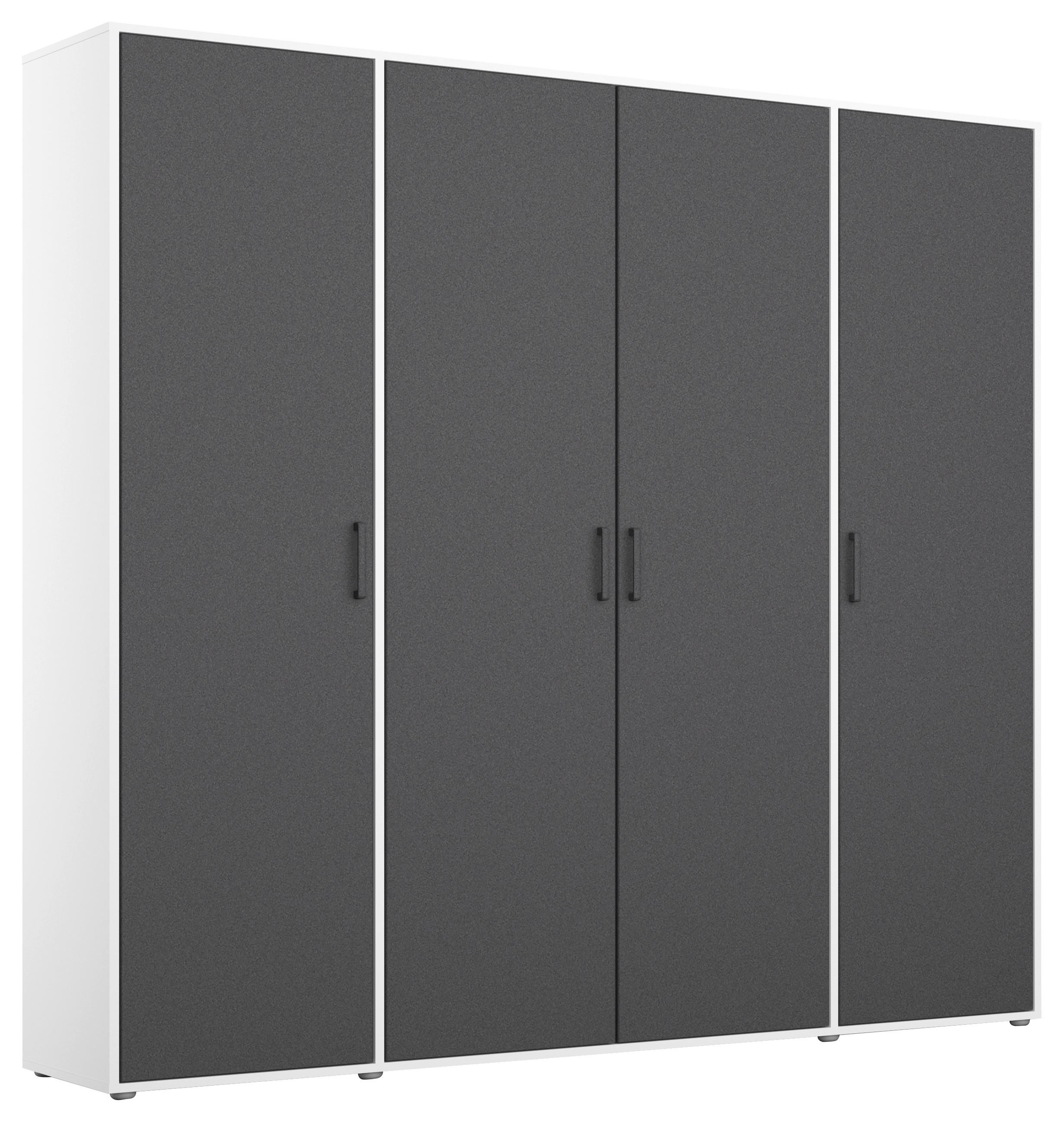Drehtürenschrank Voyager Weiß,Grau B: 187 cm - Weiß/Grau, MODERN, Holzwerkstoff (187/194/53cm) - Rauch Möbel
