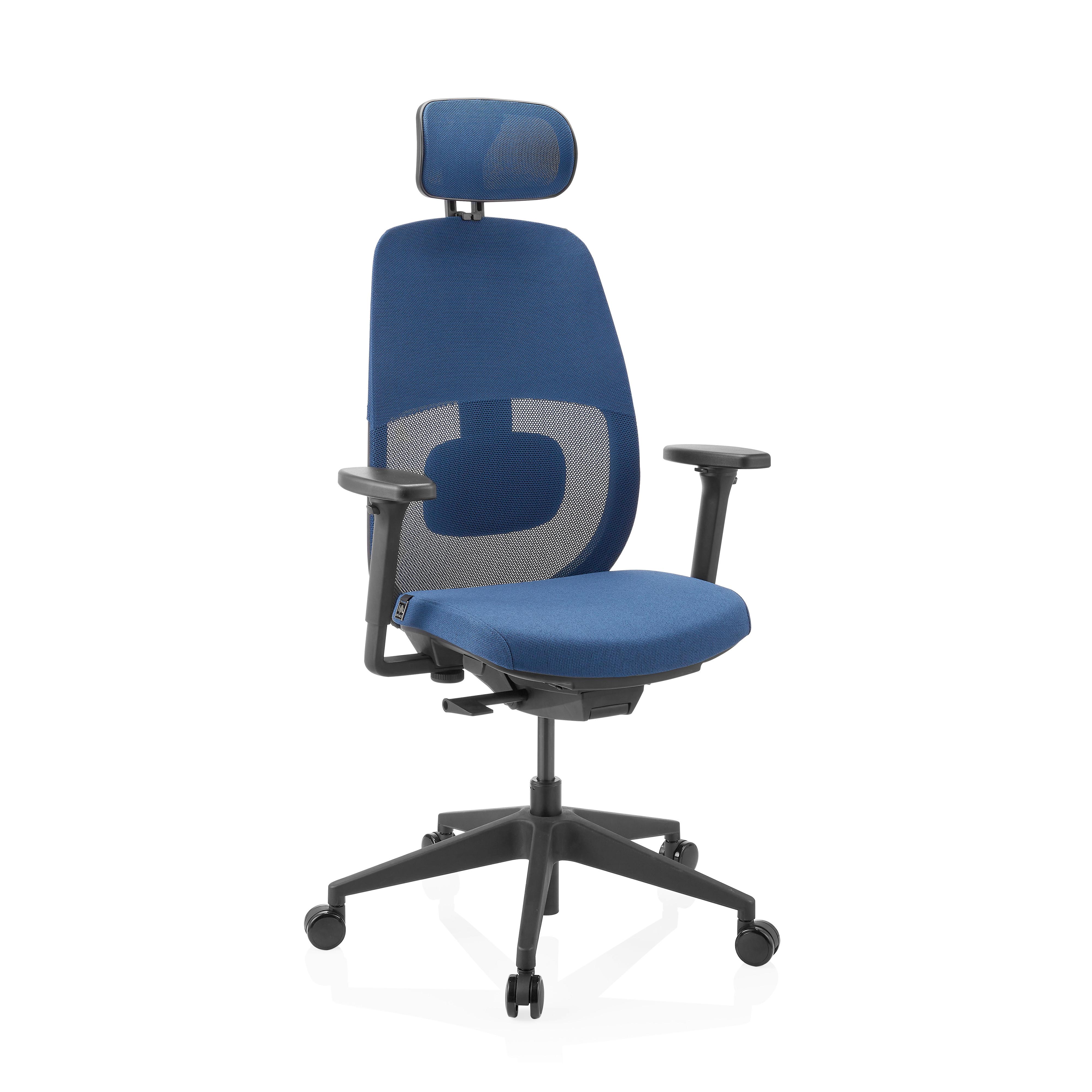 DREHSTUHL Skandis Pro Blau B: 71cm - Blau/Schwarz, MODERN, Kunststoff/Textil (71/131/66cm) - MID.YOU